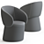 Modern Chic Nebula Seat Design 3D model small image 7