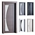 Modern Interior Wooden Doors Set 3D model small image 1