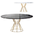 Modern Porcelain Round Steel Table 3D model small image 1