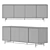 Elegant Metal Low Sideboard 3D model small image 2