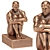 Muscle Man Seating Statue - Gold/Silver/Bronze 3D model small image 3