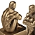 Muscle Man Seating Statue - Gold/Silver/Bronze 3D model small image 4