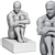 Muscle Man Seating Statue - Gold/Silver/Bronze 3D model small image 5