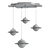 Modern UFO Design Lighting Set 3D model small image 2