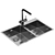 Kitchen Sink Set & Faucets 3D model small image 3