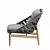 Teak Strington Outdoor Lounge Chair 3D model small image 2