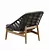 Teak Strington Outdoor Lounge Chair 3D model small image 3