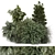 Ornamental Outdoor Bush Set 1700 3D model small image 1