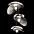 Chrome Metal Pendant Light Trio 3D model small image 2