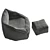 Morgan Charcoal Lounge Chair: Premium Corduroy 3D model small image 4