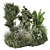 Outdoor Garden Set Bush Tree 3D model small image 1