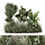 Outdoor Garden Set Bush Tree 3D model small image 2