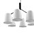 Modern Black and White Chandelier 3D model small image 3