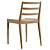 Modern Oak Chair with Rope Seat 3D model small image 3