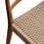 Modern Oak Chair with Rope Seat 3D model small image 4