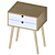 Retro Bedside Table - Gloss 3D model small image 2