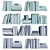 Monochrome Book Set Furniture Accessory 3D model small image 4