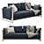 Scandi Chic Sleeper Sofa Bed 3D model small image 3