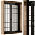 Rustic Wood Metal Windows Set 3D model small image 3