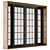 Rustic Wood Metal Windows Set 3D model small image 4