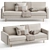 Nordic 3 Seater Sofa Set 3D model small image 1