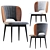 Hermes Velvet Dining Chair, Beige 3D model small image 1