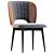 Hermes Velvet Dining Chair, Beige 3D model small image 2