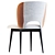 Hermes Velvet Dining Chair, Beige 3D model small image 5