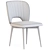 Hermes Velvet Dining Chair, Beige 3D model small image 6