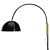 Sleek Arched Black Floor Lamp 3D model small image 2