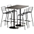 Modern Outdoor Bar Set Furniture 3D model small image 2