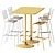 Modern Outdoor Bar Set Furniture 3D model small image 7