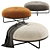 Elegant Bond Ottoman in Trio 3D model small image 1