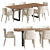 Modern Dining Set: Potocco Lars & Bolero 3D model small image 1