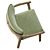 Elegant Ash Wood Armchair Elegance 3D model small image 5