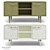 Classic TV Stand 117cm Gold/Silver Handles 3D model small image 1