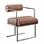 CB2 Modern Brown Leather Dining Chair 3D model small image 1