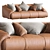 Modern London Style Sofa Bed 3D model small image 2