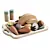  Wooden Play Food Set: Vegetables & Chicken 3D model small image 1