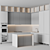 Adjustable Modern Kitchen Unit 3D model small image 7