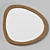 Mid-Century Modern Asymmetrical Wood Mirror 3D model small image 3