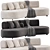 Contemporary Bon Bon Sofa Set 3D model small image 1