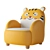 LINSY KIDS Yellow Cat Armchair 3D model small image 1