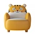 LINSY KIDS Yellow Cat Armchair 3D model small image 5