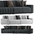 Flannel Upholstered Cozy Modern Sofa 3D model small image 1