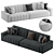 Flannel Upholstered Cozy Modern Sofa 3D model small image 2