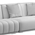 Flannel Upholstered Cozy Modern Sofa 3D model small image 7