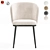 Plush Boucle Dining Armchair 3D model small image 3