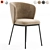 Plush Boucle Dining Armchair 3D model small image 5