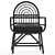  Luxe Azure Rattan Armchair 3D model small image 3